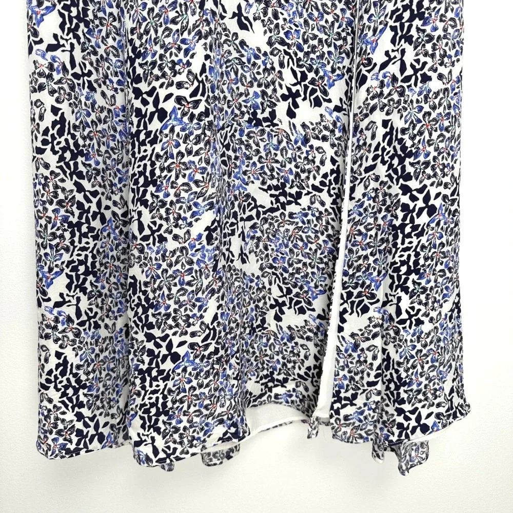 Reiss Livia Mosaic Print Split Midi Dress Floral Blue White Navy 7 - Picture 7 of 12